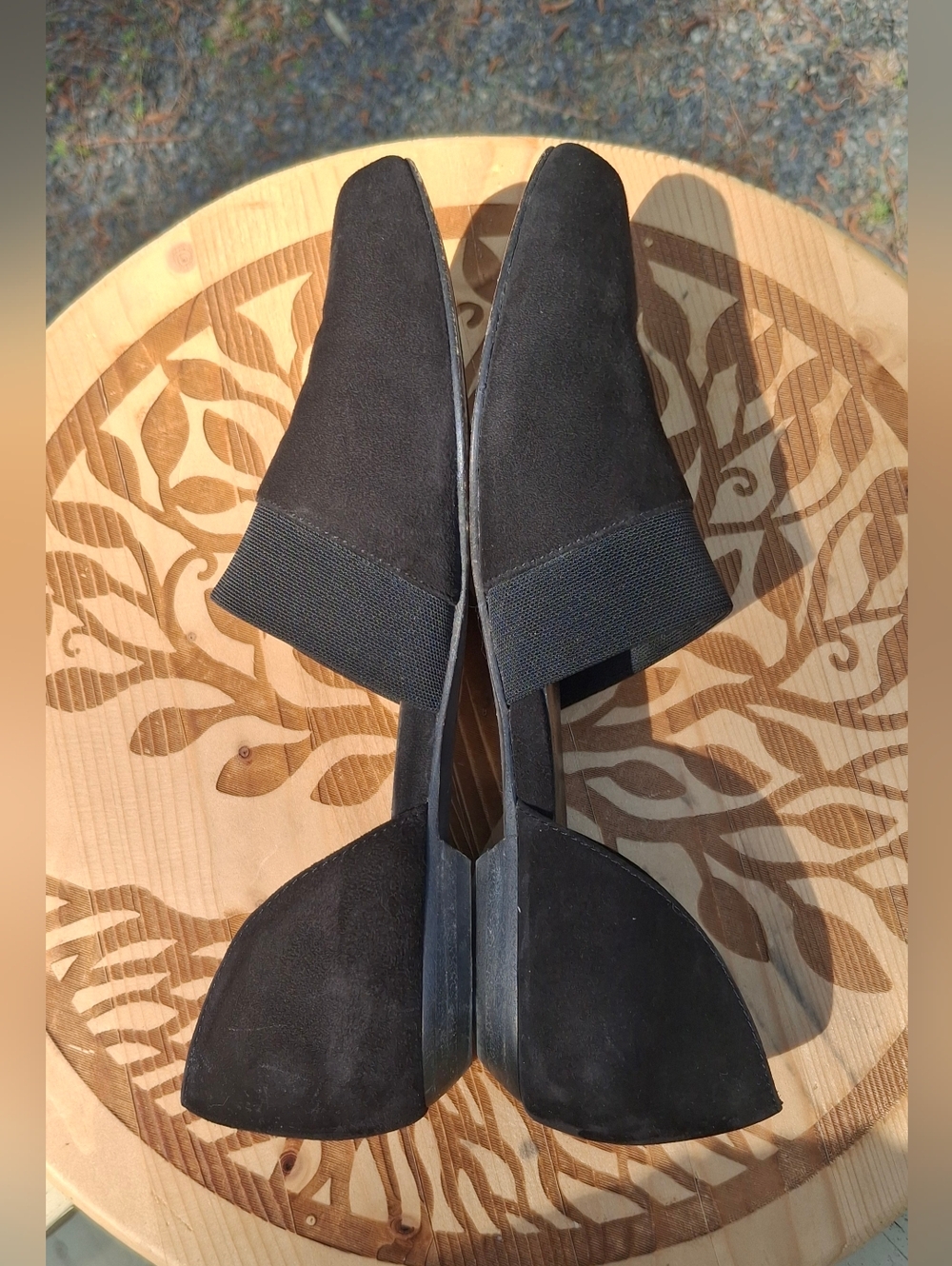 Eileen Fisher Ida Black Suede d'Orsay Pointy Toe Flex Fit Flats Size 7.5 - Picture 3 of 9